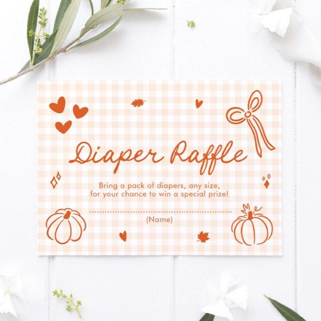 Tarjeta De Recepción Caer Un Poco De Calabaza Baby Shower Diaper Raffle (Subido por el creador)