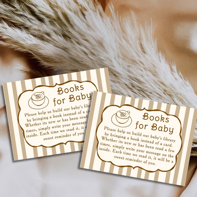 Tarjeta De Recepción Cafe Bebe Books For Baby Request Baby Shower (Subido por el creador)