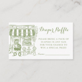 Tarjeta De Recepción Cafe Bebe Diaper Raffle Ticket | Baby Shower