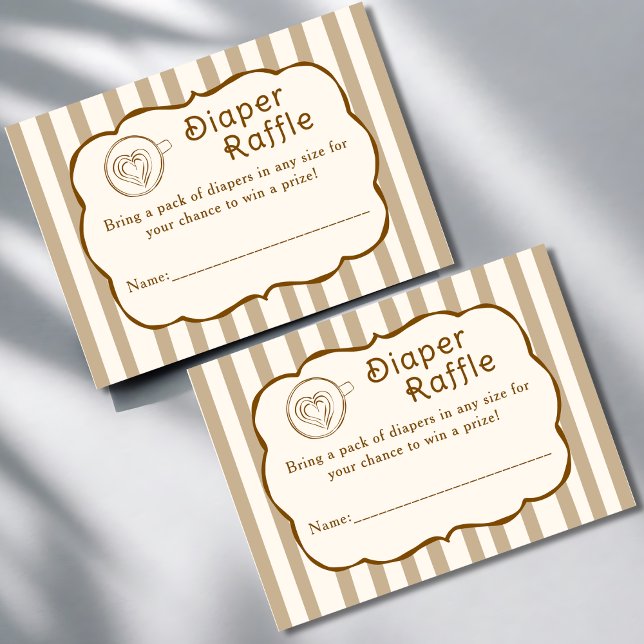 Tarjeta De Recepción Cafe Bebe French Coffee Diaper Raffle Baby Shower (Subido por el creador)