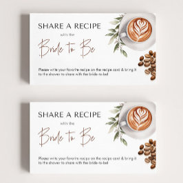 Tarjeta De Recepción Café Ducha nupcial - El amor es la receta de la el