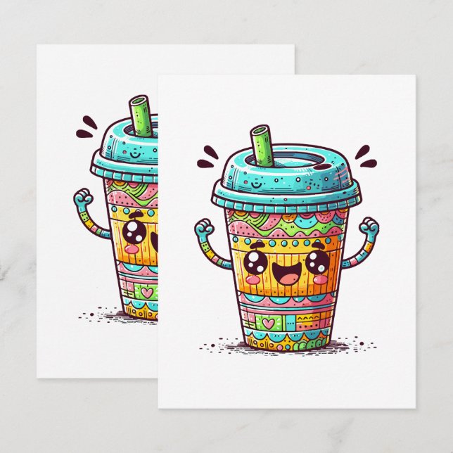 Tarjeta De Recepción Café Kawai (Anverso / Reverso)