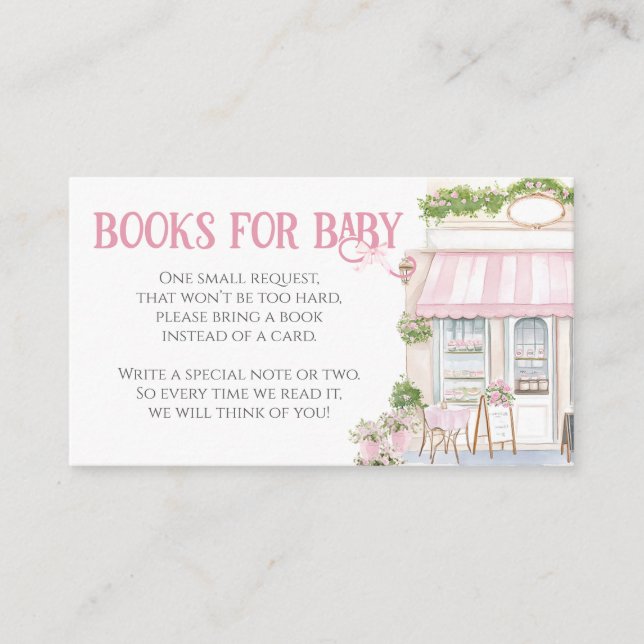 Tarjeta De Recepción Cafe parisino Bonjour Bebe Pink Baby Shower (Anverso)