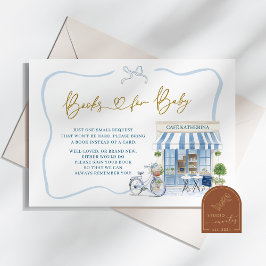 Tarjeta De Recepción Café parisino Coquette Libros Azules Franceses par