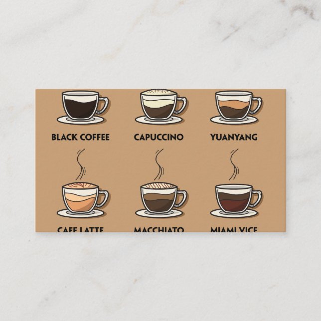 Tarjeta De Recepción Café Set (Anverso)