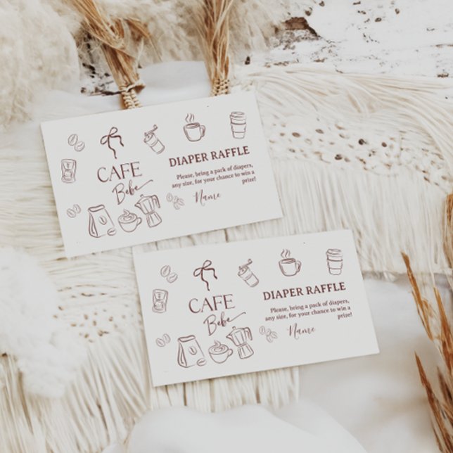 Tarjeta De Recepción Café Tema Cafe Bebe Brewing Baby Shower Pañal (Subido por el creador)