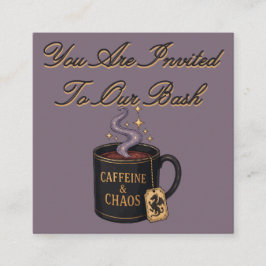 Tarjeta De Recepción Cafeína y Caos