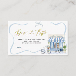 Tarjeta De Recepción Cafetera parisina coqueta Pañal Azul Francés Sorte