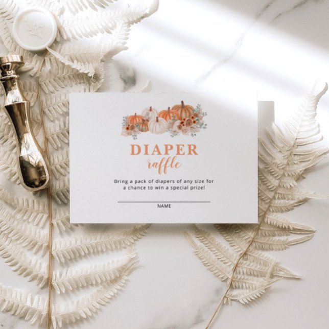 Tarjeta De Recepción Caída Baby Shower Calabaza Baby Shower Diaper Raff (Subido por el creador)