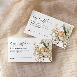 Tarjeta De Recepción Caída Baby Shower Pequeña Calabaza Diaper Raffle