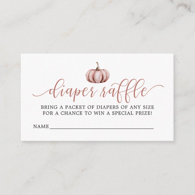 Tarjeta De Recepción Caída Calabaza Baby Shower Diaper Raffle (Anverso)