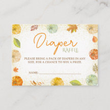 Caída Calabaza Baby Shower Diaper Raffle