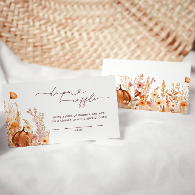 Tarjeta De Recepción Caída Calabaza Floral Diaper Raffle (Subido por el creador)