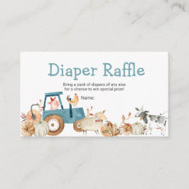 Tarjeta De Recepción Caída Calabaza Granja Tractor Animal Diaper Raffle