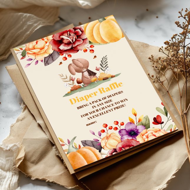 Tarjeta De Recepción Caída de amor bebé Woodland Diapper Raffle (Subido por el creador)