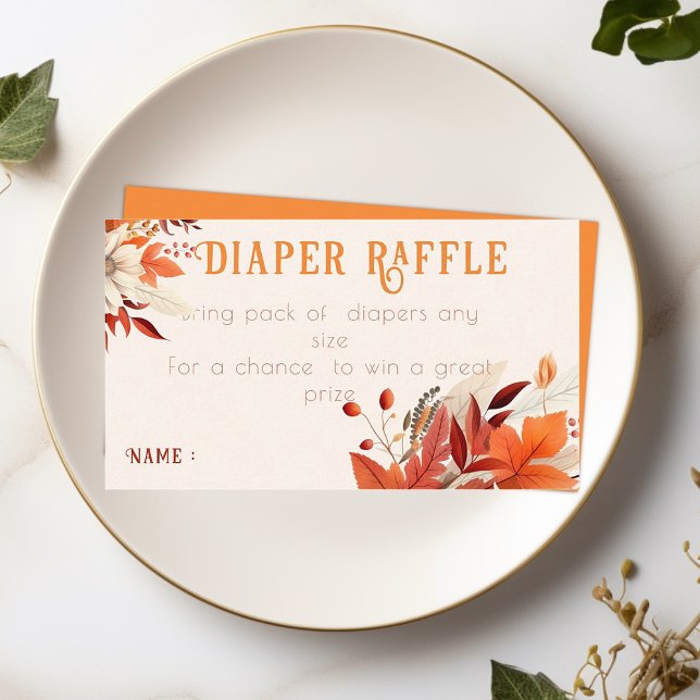 Tarjeta De Recepción caída de hojas florales de bebé ducha (Subido por el creador)