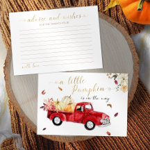 Caída de la ducha Vintage Red Truck Advice Baby Sh