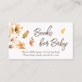 Tarjeta De Recepción Caída deja libros de Baby Shower para solicitud de