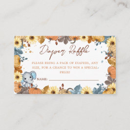 Tarjeta De Recepción Caída Elephant Calabaza Baby Shower Diaper Raffle