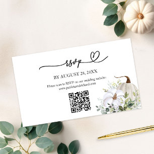 Tarjeta De Recepción Caída en el Amor Boda de la Verdadera QR RSVP en l