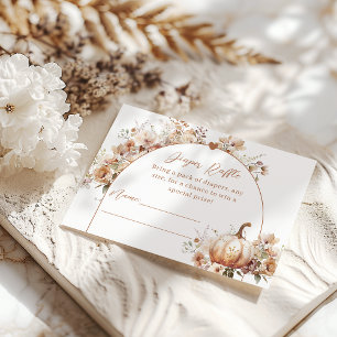 Tarjeta De Recepción Caída en el amor Floral Calabaza Diaper Baby Showe