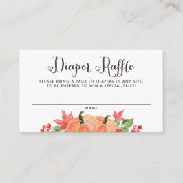 Tarjeta De Recepción Calabaza acuarela y arce deja baraja de pañales