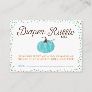 Tarjeta De Recepción Calabaza acuática Boy Diaper Raffle Ticket