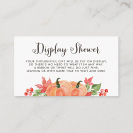 Tarjeta De Recepción Calabaza acuática y hojas de arce con ducha