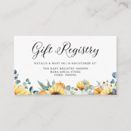 Tarjeta De Recepción Calabaza acuática y registro de bebés de girasol