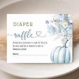 Tarjeta De Recepción Calabaza azul Baby Shower Boy Caída Diaper Raffle