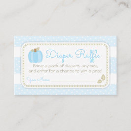 Tarjeta De Recepción Calabaza azul Baby Shower Diaper Raffle Ticket