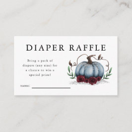 Tarjeta De Recepción Calabaza azul Baby Shower Diaper Raffle Ticket