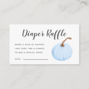 Tarjeta De Recepción Calabaza azul Baby Shower Diaper Raffle Ticket