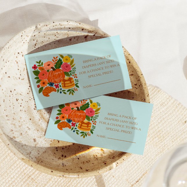 Tarjeta De Recepción Calabaza azul Baby Shower Diaper Raffle Ticket (Subido por el creador)