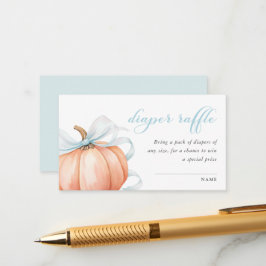 Tarjeta De Recepción Calabaza azul barro Baby Shower Diaper Raffle