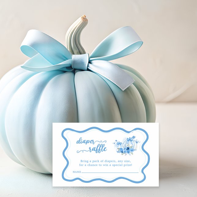 Tarjeta De Recepción Calabaza azul Bow Boy Baby Shower Diaper (Subido por el creador)