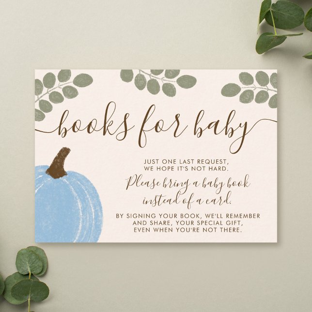 Tarjeta De Recepción Calabaza azul dulce Eucalyptus Cae en libros para  (Subido por el creador)