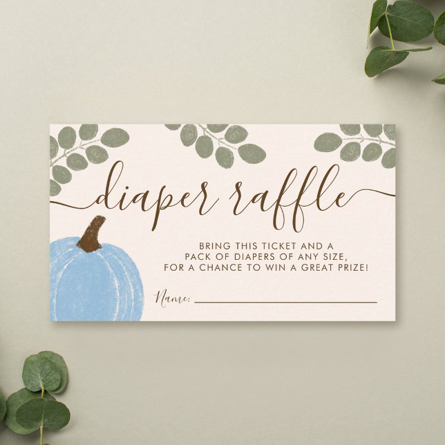 Tarjeta De Recepción Calabaza azul dulce Eucalyptus Caer Diaper Raffle (Subido por el creador)