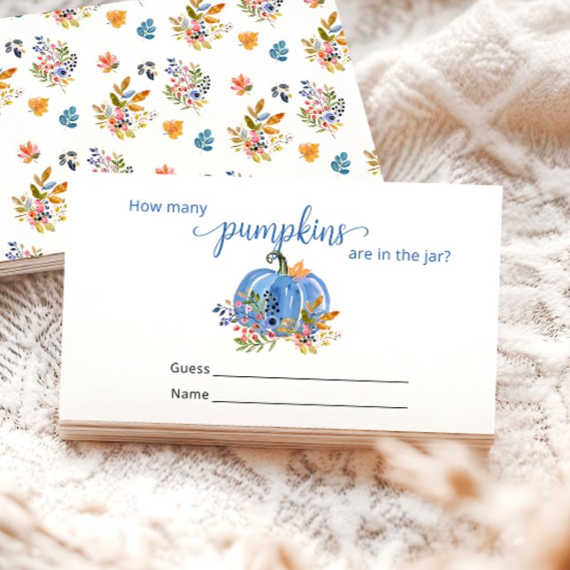 Tarjeta De Recepción Calabaza azul otoño cuántas calabazas (Subido por el creador)
