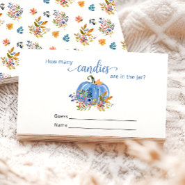 Tarjeta De Recepción Calabaza azul otoño ¿Cuántos caramelos?