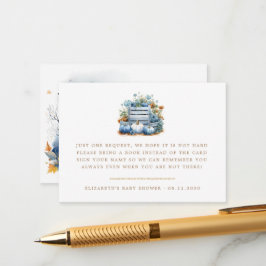 Tarjeta De Recepción Calabaza Azul Y Dorada Baby Shower Otoño