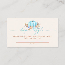Tarjeta De Recepción Calabaza Baby Shower Blue Boy Diaper Raffle