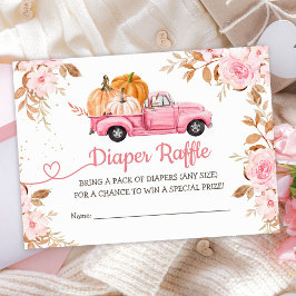Tarjeta De Recepción Calabaza Baby Shower Caída Camión Rosa Diaper Raff