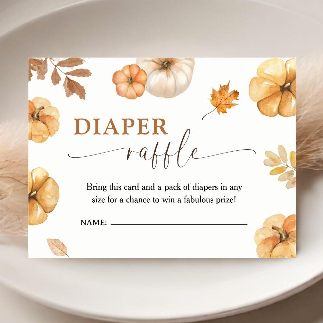 Tarjeta De Recepción Calabaza Baby Shower Caída Diaper Raffle (Subido por el creador)
