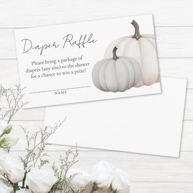 Tarjeta De Recepción Calabaza Baby Shower Diaper Raffle (Pumpkin Baby Shower Diaper Raffle Enclosure Card)