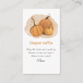 Tarjeta De Recepción Calabaza Baby Shower Diaper Raffle
