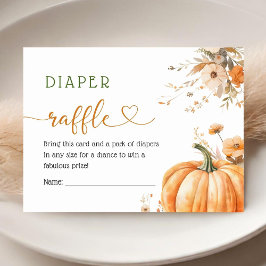 Tarjeta De Recepción Calabaza Baby Shower Género Neutral Diaper Raffle