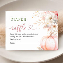 Calabaza Baby Shower Rubor Pink Fall Diaper Raffle