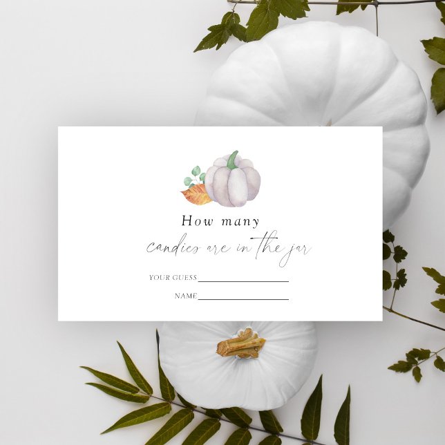 Tarjeta De Recepción Calabaza blanca - Adivinen cuántos juegos de caram (Subido por el creador)