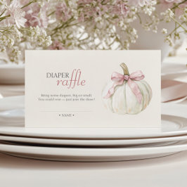 Tarjeta De Recepción Calabaza blanca Chica de vaca rosa Raffle